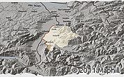 Shaded Relief 3D Map of Feldkirch, darken, semi-desaturated