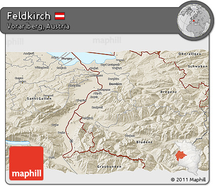 Shaded Relief 3D Map of Feldkirch