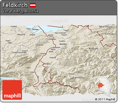 Shaded Relief 3D Map of Feldkirch