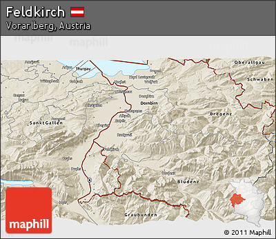 Shaded Relief 3D Map of Feldkirch