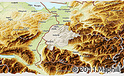 Shaded Relief 3D Map of Feldkirch, physical outside