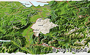 Shaded Relief 3D Map of Feldkirch, satellite outside