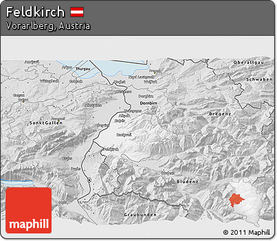 Silver Style 3D Map of Feldkirch