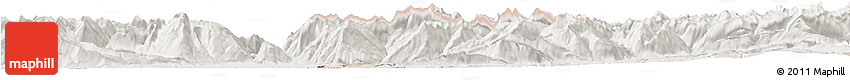 Shaded Relief Horizon Map of Feldkirch, lighten