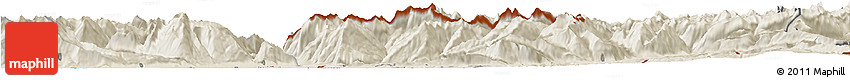 Shaded Relief Horizon Map of Feldkirch