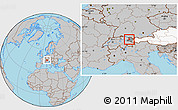 Gray Location Map of Feldkirch, highlighted country, highlighted parent region