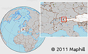 Gray Location Map of Feldkirch, highlighted country