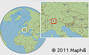 Savanna Style Location Map of Feldkirch, highlighted parent region, within the entire country