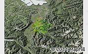 Satellite Map of Feldkirch, semi-desaturated