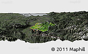 Satellite Panoramic Map of Feldkirch, darken, semi-desaturated