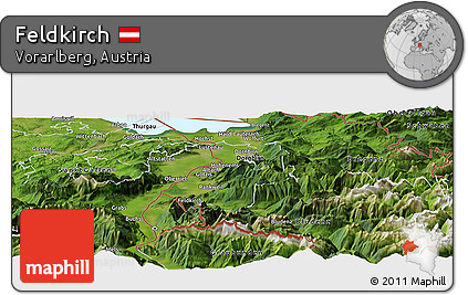 Satellite Panoramic Map of Feldkirch