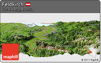 Satellite Panoramic Map of Feldkirch