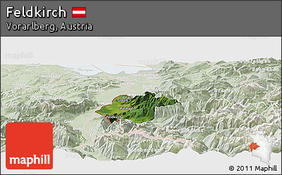 Satellite Panoramic Map of Feldkirch, lighten