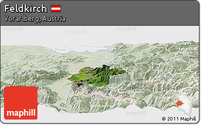 Satellite Panoramic Map of Feldkirch, lighten