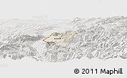 Shaded Relief Panoramic Map of Feldkirch, lighten, semi-desaturated