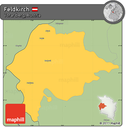 Savanna Style Simple Map of Feldkirch