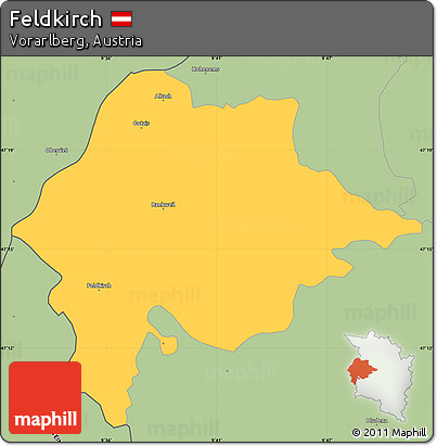 Savanna Style Simple Map of Feldkirch