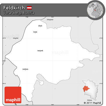 Silver Style Simple Map of Feldkirch