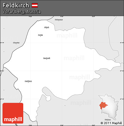 Silver Style Simple Map of Feldkirch
