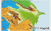 Physical 3D Map of Azerbaijan, political outside