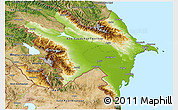 Physical 3D Map of Azerbaijan, satellite outside