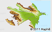Physical 3D Map of Azerbaijan, single color outside, bathymetry sea