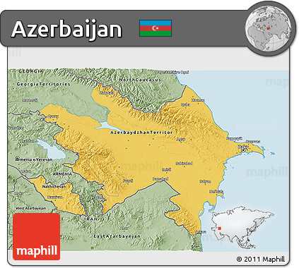 Savanna Style 3D Map of Azerbaijan