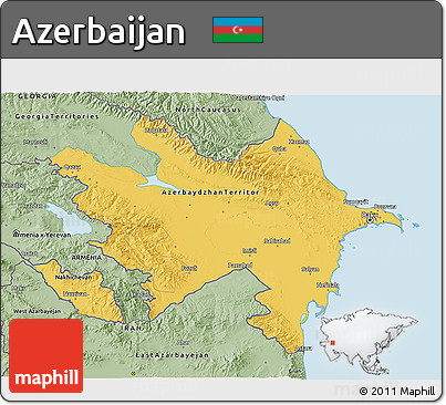 Savanna Style 3D Map of Azerbaijan