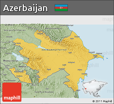 Savanna Style 3D Map of Azerbaijan