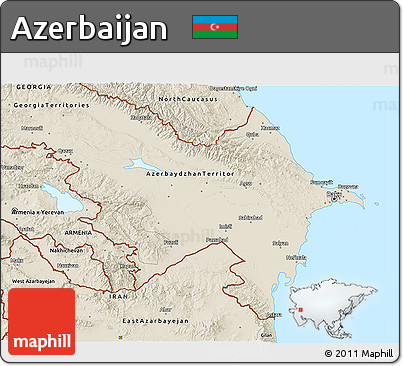Shaded Relief 3D Map of Azerbaijan
