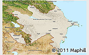 Shaded Relief 3D Map of Azerbaijan, satellite outside