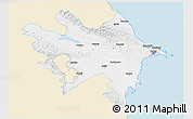 Classic Style 3D Map of Azerbaydzhan Territor, single color outside