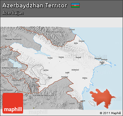 Gray 3D Map of Azerbaydzhan Territor