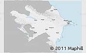 Gray 3D Map of Azerbaydzhan Territor, single color outside