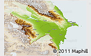 Physical 3D Map of Azerbaydzhan Territor, lighten