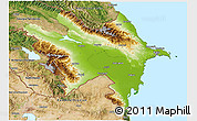 Physical 3D Map of Azerbaydzhan Territor, satellite outside