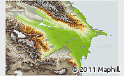 Physical 3D Map of Azerbaydzhan Territor, semi-desaturated