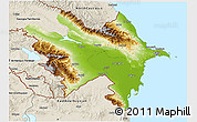 Physical 3D Map of Azerbaydzhan Territor, shaded relief outside
