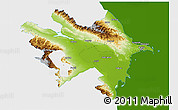 Physical 3D Map of Azerbaydzhan Territor, single color outside