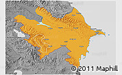 Political 3D Map of Azerbaydzhan Territor, desaturated
