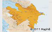 Political 3D Map of Azerbaydzhan Territor, lighten