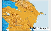 Political 3D Map of Azerbaydzhan Territor