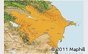 Political 3D Map of Azerbaydzhan Territor, satellite outside