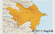 Political 3D Map of Azerbaydzhan Territor, shaded relief outside