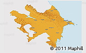 Political 3D Map of Azerbaydzhan Territor, single color outside