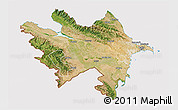 Satellite 3D Map of Azerbaydzhan Territor, cropped outside