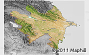 Satellite 3D Map of Azerbaydzhan Territor, desaturated