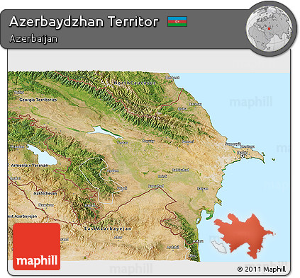 Satellite 3D Map of Azerbaydzhan Territor