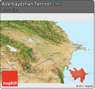 Satellite 3D Map of Azerbaydzhan Territor