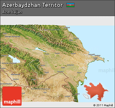 Satellite 3D Map of Azerbaydzhan Territor